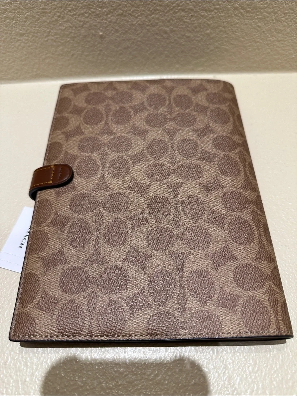 Coach Brown Tan Signature Canvas Notebook Cover
